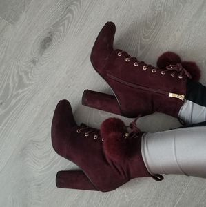 Wine colored booties